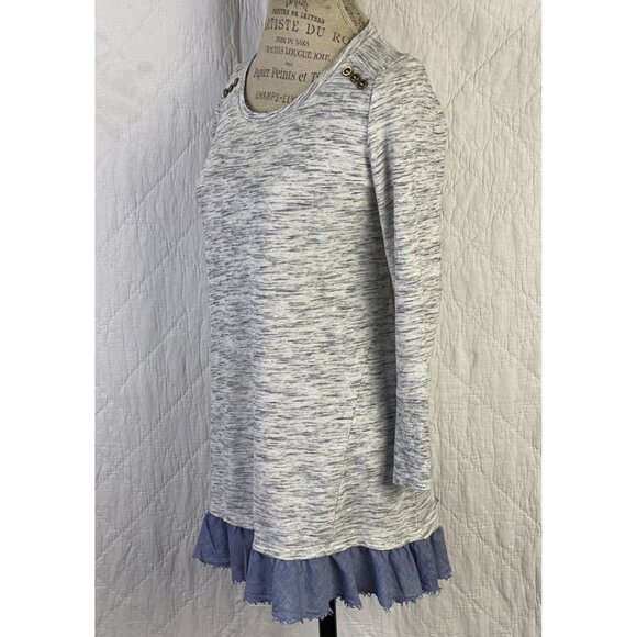 Anthropologie Gray Sweater By Saturday Sunday Peasant - Picture 3 of 9